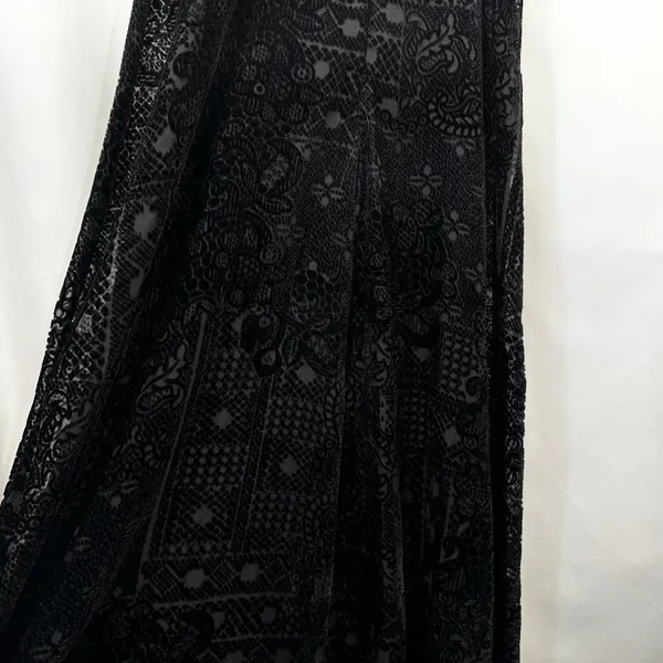 Onyx Nite‎ 6 Dress Black Velvet Burnout Hi Lo Spaghetti 90s Y2K Grunge Goth 1341 - Image 9