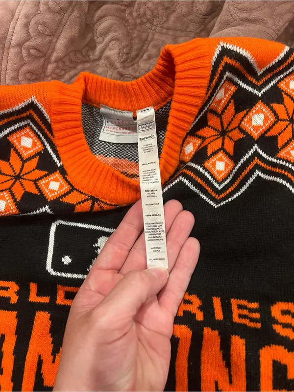 Forever Collectibles Orange & Black World Series Champions Crewneck Sweater - Image 4