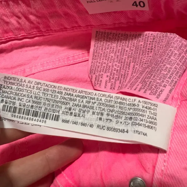 Zara the boogie pant super wide leg mid-rise full length Jeans PINK NEW 40 US8 - Image 8