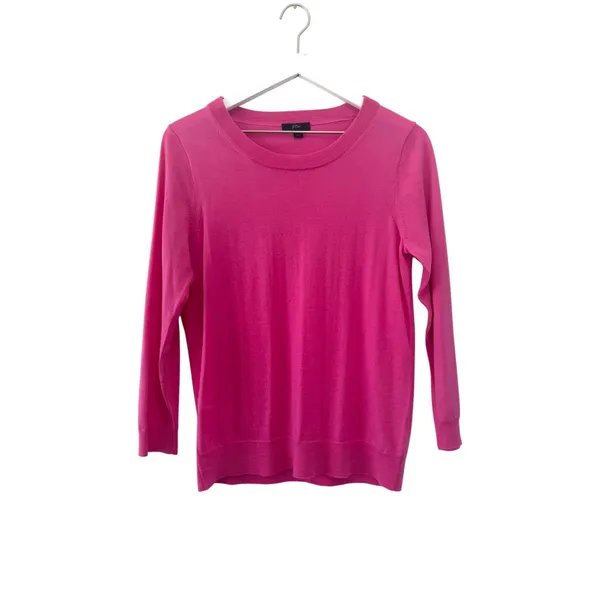 J.Crew Pink 100% Merino Wool Lightweight Crewneck Sweater Size M - Image 3