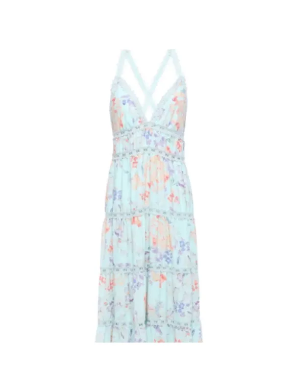 Alice + Olivia Karolina Crochet Floral Blue dress - Image 3