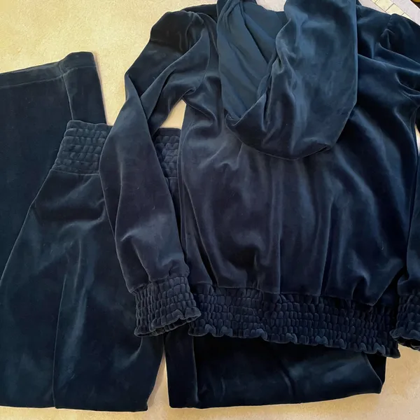 Y2K velour track set Blue - Image 3