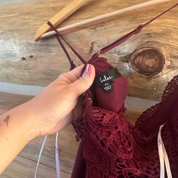 Lulus Madalyn Burgundy Lace Maxi Dress - Image 5