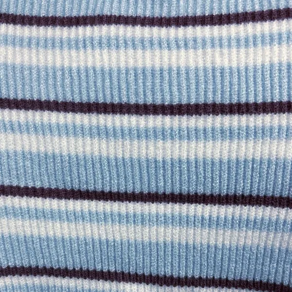 PacSun L.A. Hearts Blue Striped Long Sleeve Mock Neck Crop Sweater Top Size S - Image 4
