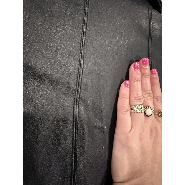 Leather Black Jacket East 5th Size S Vintage 90s - Image 9