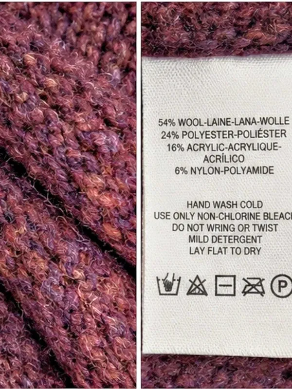 Free People Ragnar Fair Isle Oversized Wool Blend Cowl Neck Sweater Burgundy - Image 5