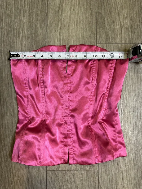 Princess Polly Satin Corset Top Pink Size 2 Hook Front Coquette - Image 6