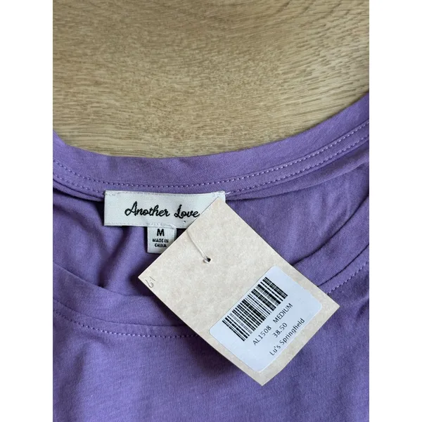 NWT Another Love Lu's Couture Springfield boutique purple puff sleeve top size M - Image 4