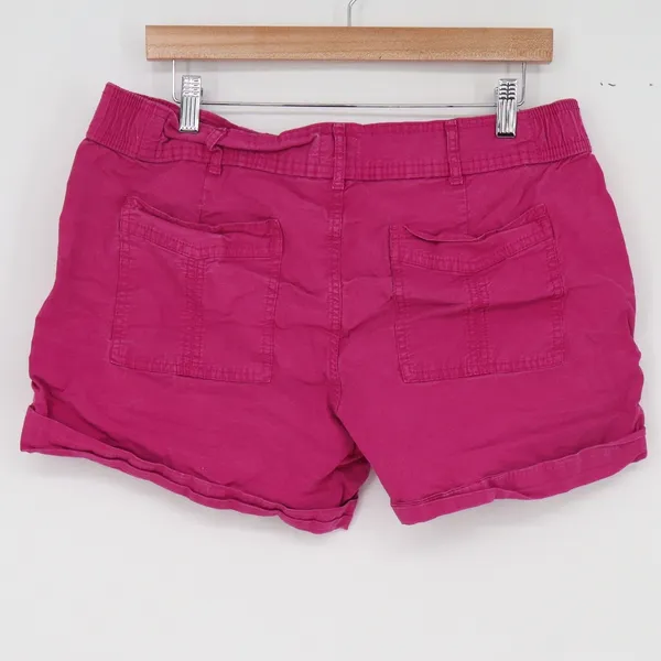 Time and Tru Shorts Womens 14 Cargo Utility Magenta Red Stretch Excellent - Image 4