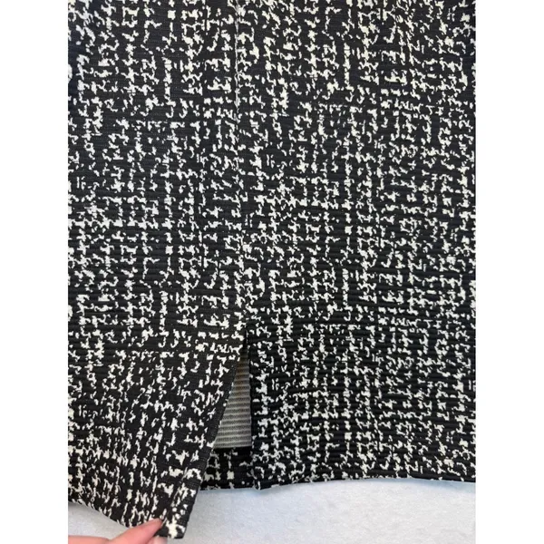 JONES WEAR DRESS Black White Tweed Cap‎ Sleeve Sheath Knee Length Size 8 - Image 7