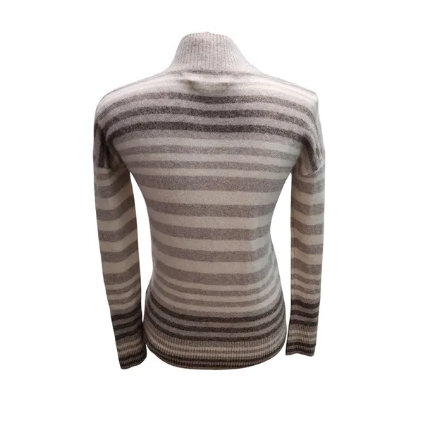 Max Studio 100% Cashmere Striped Mock‎ Neck Sweater Womens Small - Image 2