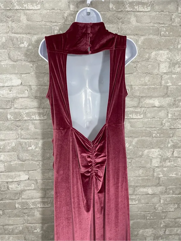 Vici Sweetest Hello Velvet Drape Maxi Dress in Mauve - Image 6
