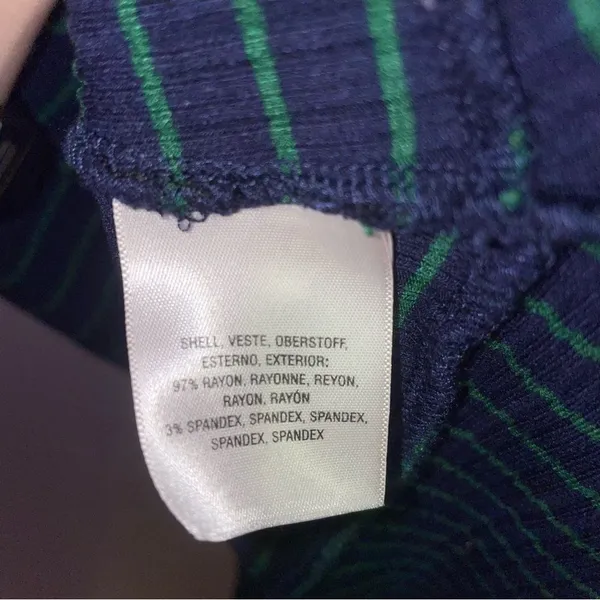 Anthropologie Maeve XS Midi Dress Blue Green Stripe 3/4 Sleeve - Image 6
