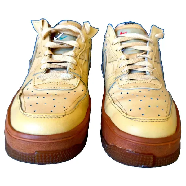 Nike Air Force 1 Fontanka Sesame Gum Brown Leather Sneakers Women's 7 DH1290-201 - Image 6