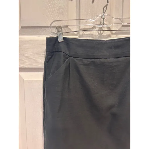 J.Crew The Pencil Skirt Black 100%‎ Cotton Career Knee Length 6 Pockets Academia - Image 2