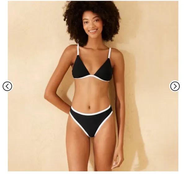 Shade & Shore Black Bikini Bottom with White Trim size XS new - Image 6