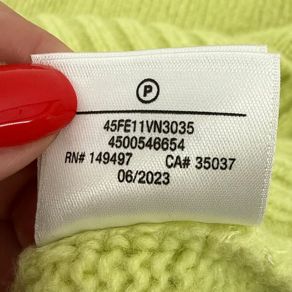 Favorite Daughter The William Sweater Citron Green V-Neck Wool Cashmere M EUC‎ - Image 12