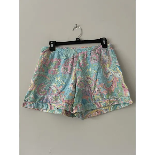 Lauren Ralph Lauren Paisley Pastel Cotton Boxer Pajama Set Size Medium Preppy - Image 5