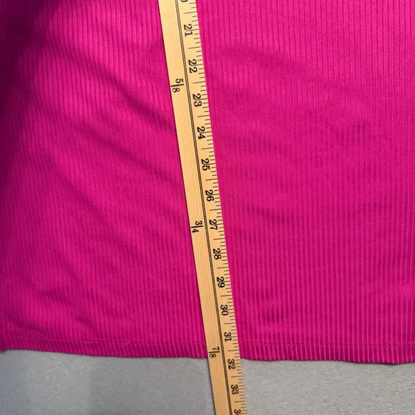 Dressed in Lala Malone Rib Oversized T-Shirt Side Slit Hot Pink Size XL - Image 7