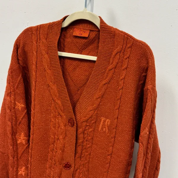 Authentic Taylor Swift The Life of a Showgirl Cardigan XS/S Merch Burnt Orange - Image 5