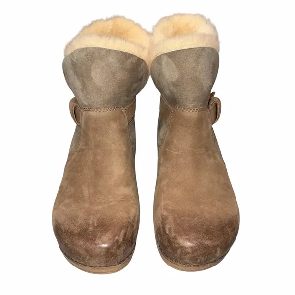 Dansko Nubuck Leather Water Resistant Shearling Lined Bessie Clogs Booties Shoes 38 - Image 2