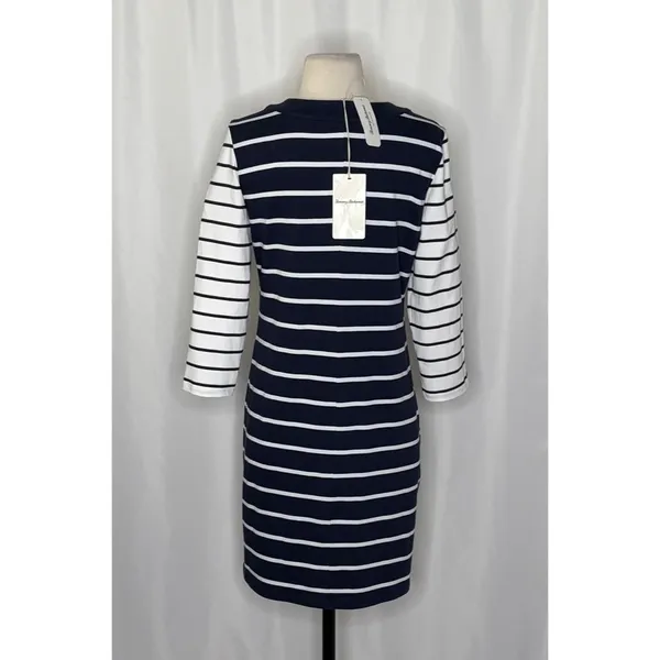 NWT!! TOMMY BAHAMA Floricita Stripe Shift Dress Navy Blue‎ White Stripe X-Small - Image 9