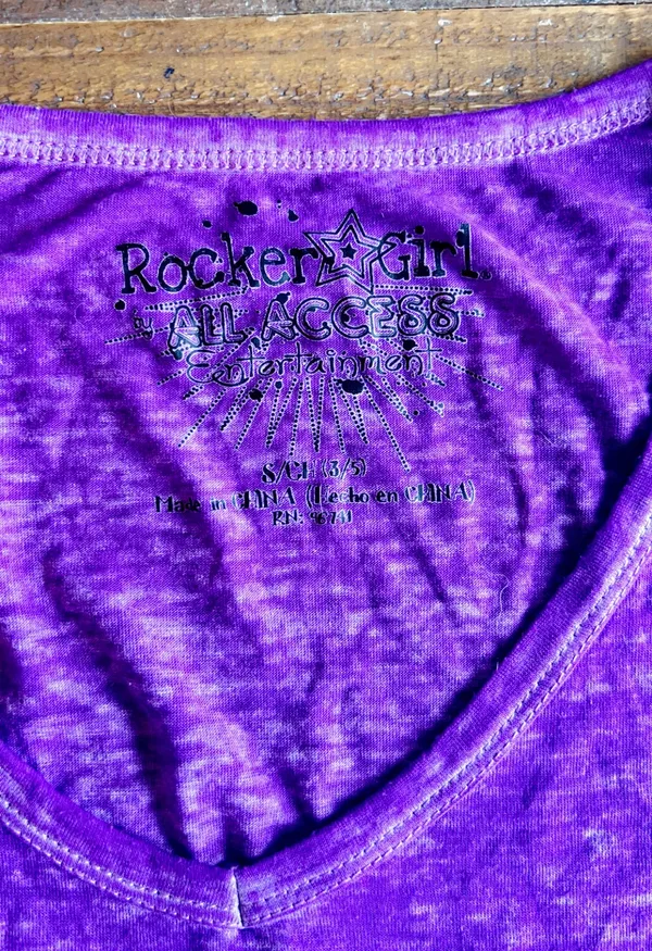 All Access Skeleton Hand Purple Shirt Juniors, Size S (3/5) - Image 4