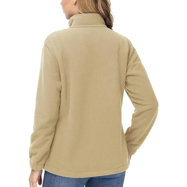 NWT ~ Women's Tan Full Zipper & Zip Pockets Fleece Jacket Top ~ MEDIUM - Image 2