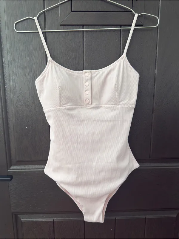 Melissa Odabash Powder Pink Calabasas Ribbed One-Piece Swimsuit Bodysuit US4 UK8 - Image 2