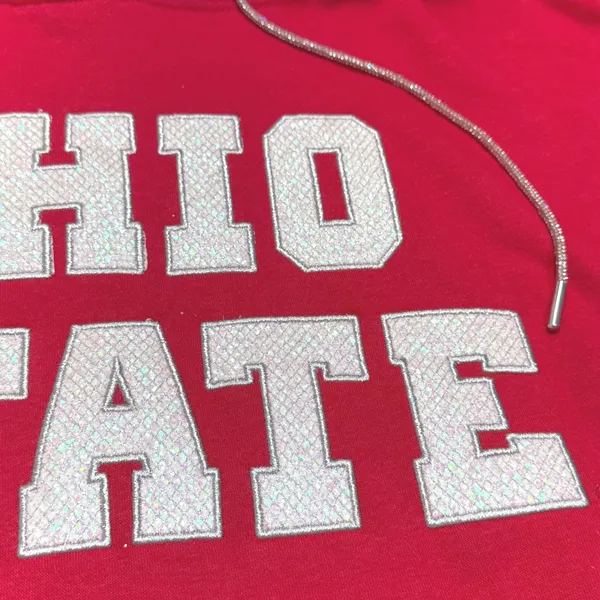 Colosseum Ohio State Buckeyes Womens S Rhinestone Drawstring Bling Hoodie NWT‎ - Image 9