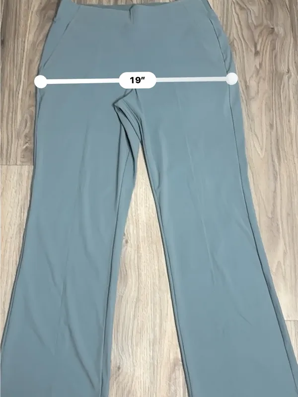 Athleta Cosmic Kick Flare Pants Slate Teal Stretch Work Travel. - Image 4