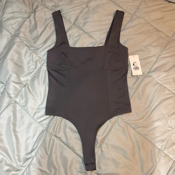 Charlotte Russe SWS Contour Leptard Bodysuit Gray Seamless Small - Image 3