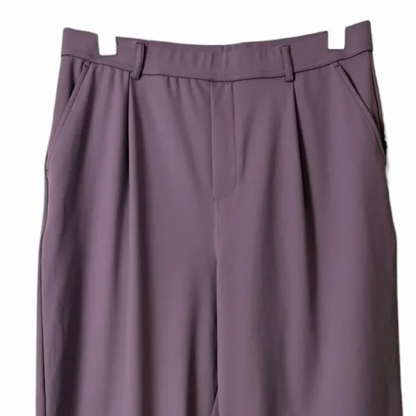 Halara Flex MicroWaffle Wide Leg Pants Size L Travel Dusty Plum Performance - Image 3