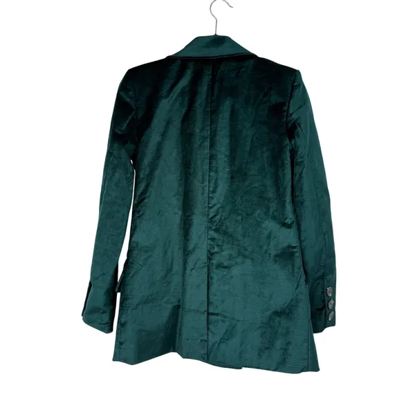 Free People Velvet Ashby Double Breasted Blazer Emerald Green XS Holiday - Image 5