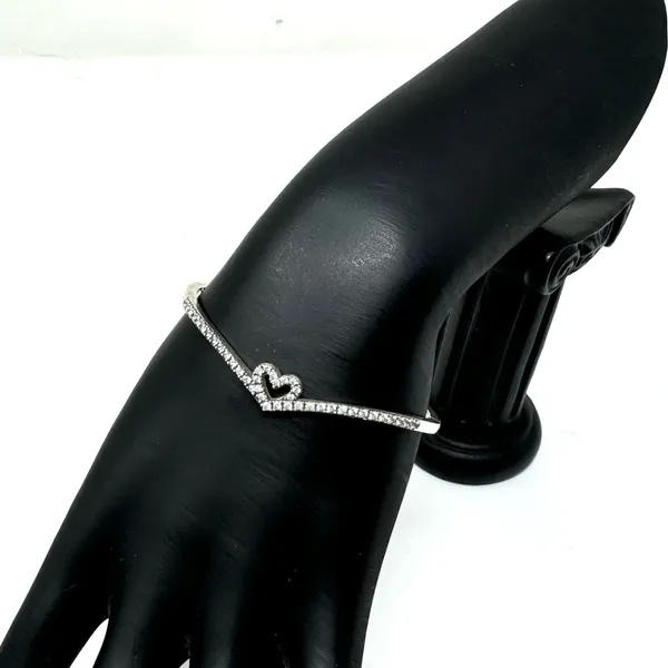 Pandora sterling silver/CZ bangle bracelet, size 1 / small - Image 2