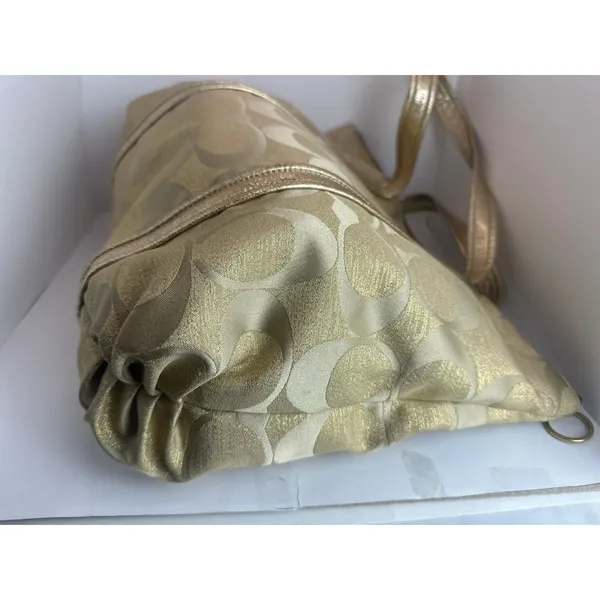 Coach Poppy Op Art Glam Tote Gold Metallic Ja Handbag - Image 5