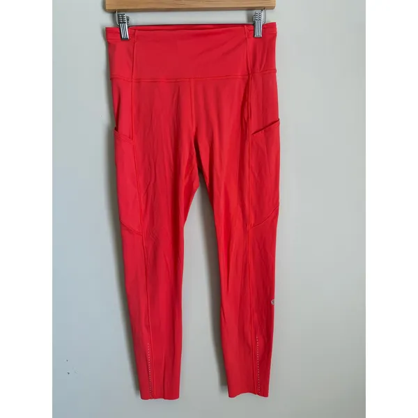 Lululemon Speed Up High-Rise Tight Women Size 8 Red Pockets LW5ATSS Full Length - Image 2