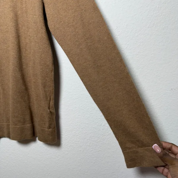 J. Crew Women 100% Cotton‎ Teddie Sweater Medium Brown Academia Preppy - Image 6