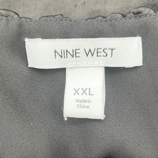 NINE WEST Ruffle Hem Dress Womens XXL Black Spaghetti Strap V-neck LBD Goth Chic - Image 11