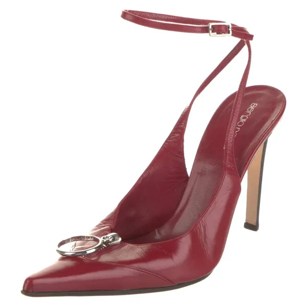 Sergio Rossi Vintage Leather Slingback Pumps - Image 4