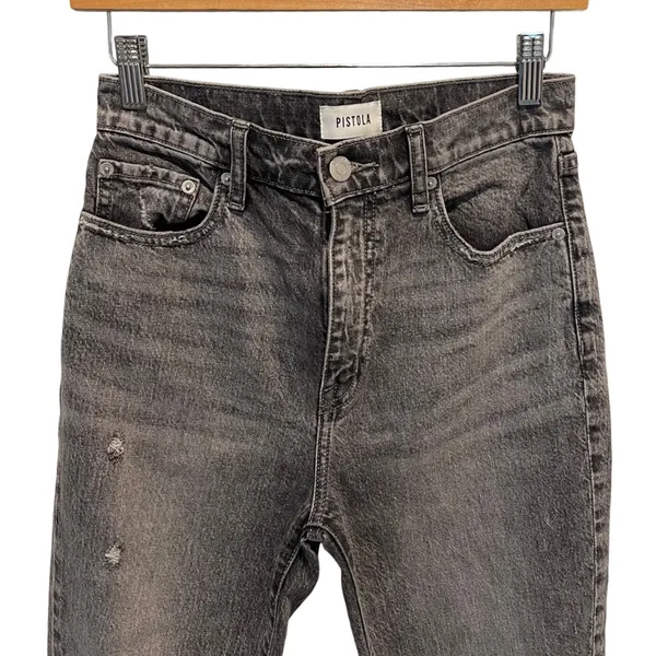Pistola Womens Gray Distressed Straight Leg‎ Jeans Size 26 - Image 2
