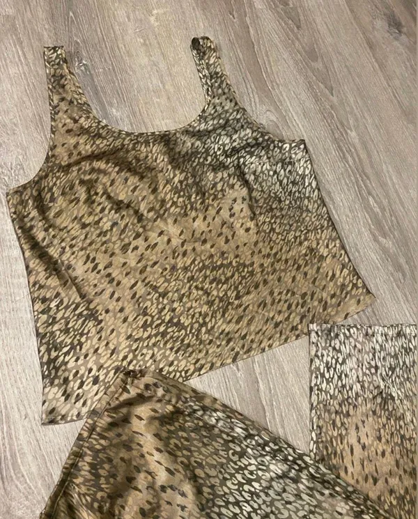 Victorias Secret Satiny Animal Print Lounge | Pajama Set - Image 6