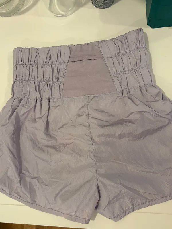 Women’s free people movement High-Waist Lavender Smocked running Shorts - Image 5