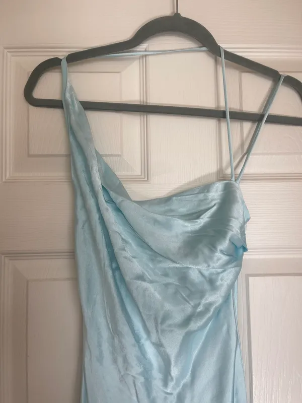 Bardot MINT Women's Asymmetric-Hem Satin Dress - Image 6