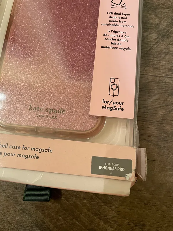 Kate Spade New York Defensive Case with MagSafe Pink Glitter 6.1” iPhone 13 Pro - Image 6