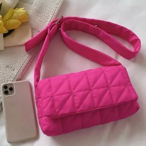 Pink Quilted Crossbody Puffer Shoulder Bag Handbag Nwt - Image 3