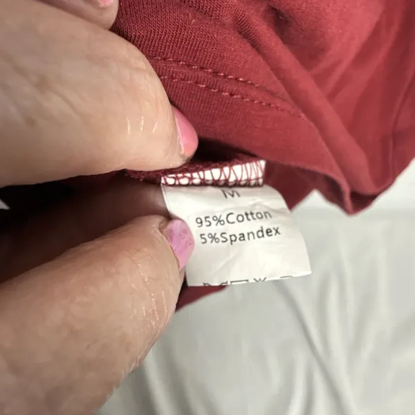 Missufe Maroon Maternity T-Shirt Dress Women's Medium 36" Long Gathered Sides - Image 4
