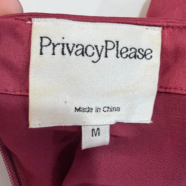 Privacy‎ Please Satin Tie Strap Mini Dress Square Neck Wine Red Cocktail Party - Image 3