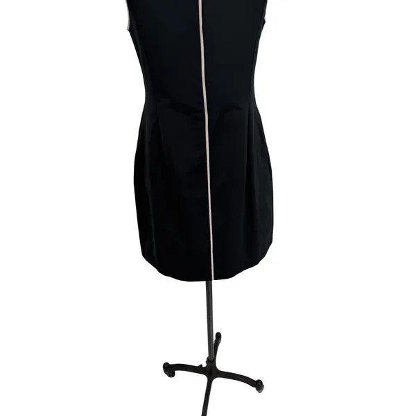 'S Max Mara Black Contrast Trim Shift Dress Sleeveless Italy Size US 6‎ - Image 10