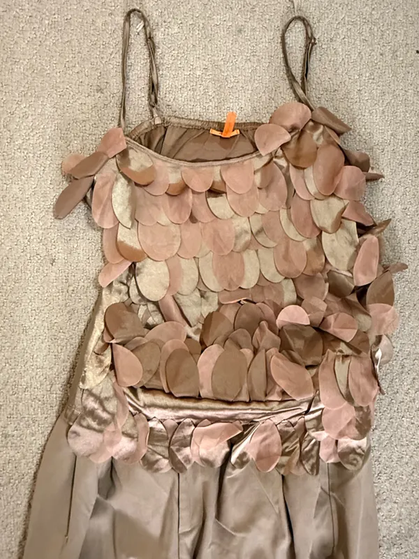 Brown Sequin Petal Camisole Tank Top Gold Size M - Image 3
